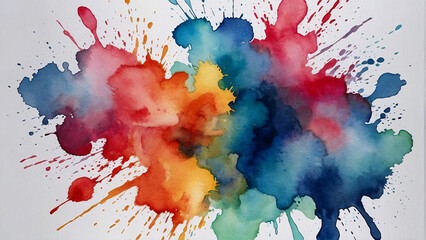 Beautifully spread watercolor splashes resemble clouds across a white canvas, symbolizing creativity and the freedom of art