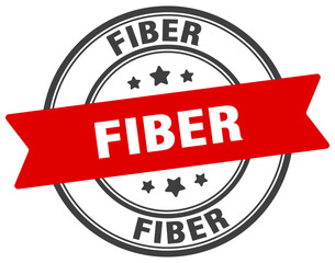fiber stamp. fiber label on transparent background. round sign