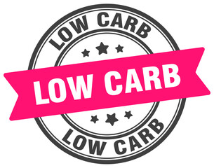 low carb stamp. low carb label on transparent background. round sign