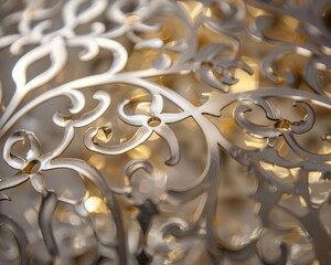 Metallic details shining under soft light showcasing intricate design