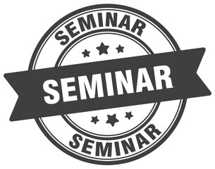 Fototapeta premium seminar stamp. seminar label on transparent background. round sign