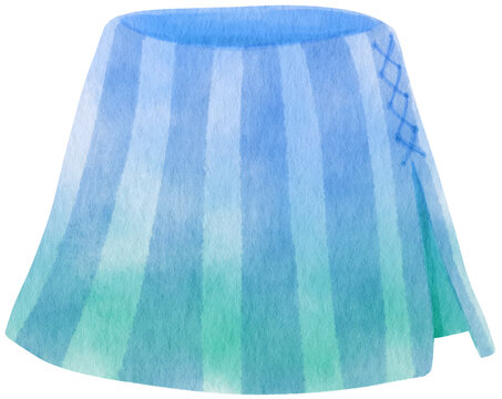 short skirt watercolor illustration fashion item