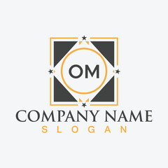 Creative letter OM unique logo design template for company