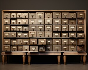 A library card catalog meticulously organized alphabeticallyStudio shot luxurious design elegant simplicity