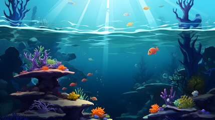 Obraz na płótnie Canvas underwater ecosystem and coral illustration