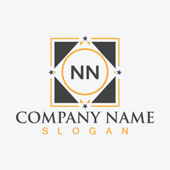 Modern letter NN alphabet logo design with creative square symbol
