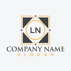 Modern letter LN alphabet logo design with creative square symbol