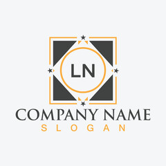 Modern letter LN alphabet logo design with creative square symbol