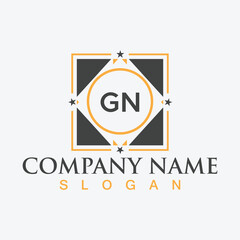 Letter GN logo design template vector for corporate business