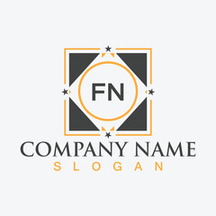 Letter FN logo design template vector for corporate business