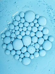 Blue bubbles background. 3D visualization. Textures of liquid paint.