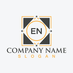 Letter EN logo design template vector for corporate business