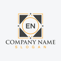 Letter EN logo design template vector for corporate business