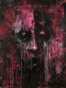 Expressionism of An 18th-century noble his visage usurped by the Cursed Visage
