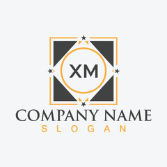 Creative monogram XM letter logo design for company branding