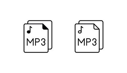 Mp3 icon design with white background stock illustration - obrazy, fototapety, plakaty