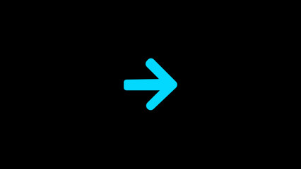 Arrow pointing to right glowing neon ui ux icon. Glowing sign logo vector