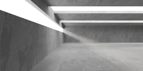 Abstract empty concrete interior. Minimalistic dark room design template