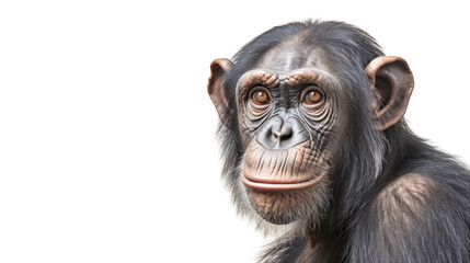 Majestic Chimpanzee in a Blank Canvas on transparent background