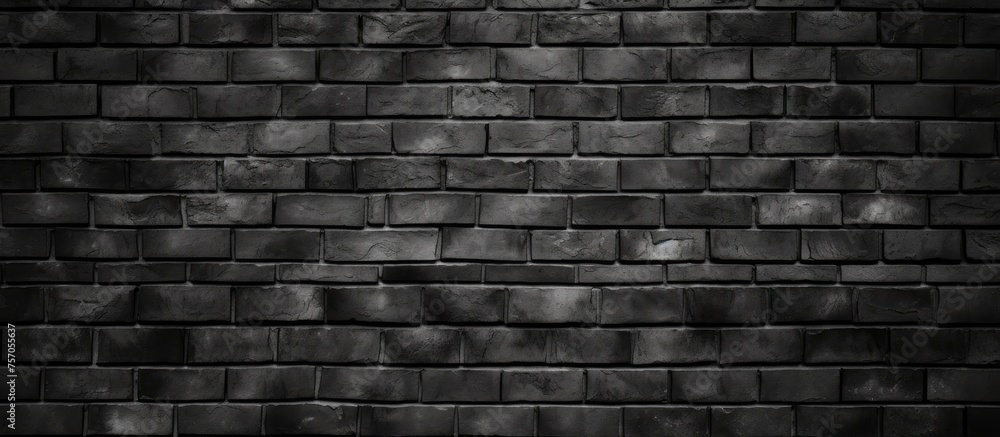 Aufkleber a monochromatic image of a dark brick wall showcasing the brown and grey tones of the brickwork. the