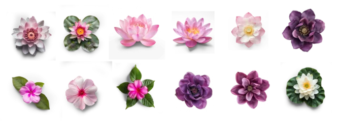 Fotobehang Bloemen set of flowers on transparency background PNG 