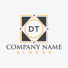 DT initial letters unique logo design vector template for branding