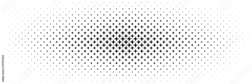 Poster horizontal black halftone of four v-shaped projection design for pattern and background.