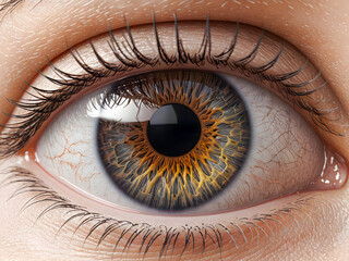 Close-up of human eye with beautiful iris.