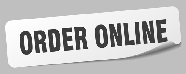 order online sticker. order online label