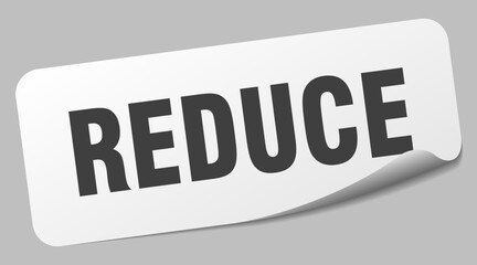 reduce sticker. reduce label