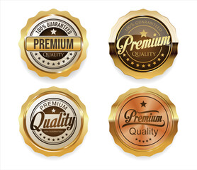 Collection of  golden and bronze luxury premium quality badges  