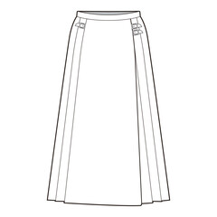 Kilt Skirt Flat Sketch Vector Design Illustration