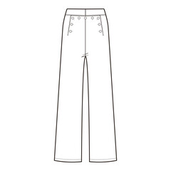 Obraz premium Sailor Pants Flat Sketch Vector Design Illustration