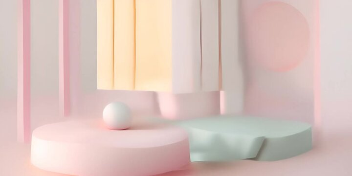 scene. display podium pastel minimal platform abstract render 3d