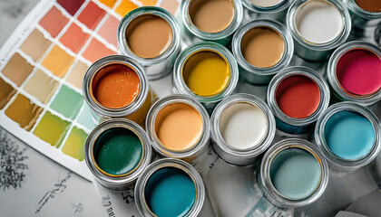 Tiny Sample Paint Cans During House Renovation