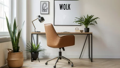 Foto auf Leinwand Wolk Chair in Modern Office Space Generative AI © Manoj