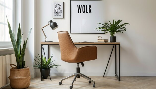 Wolk Chair in Modern Office Space Generative AI