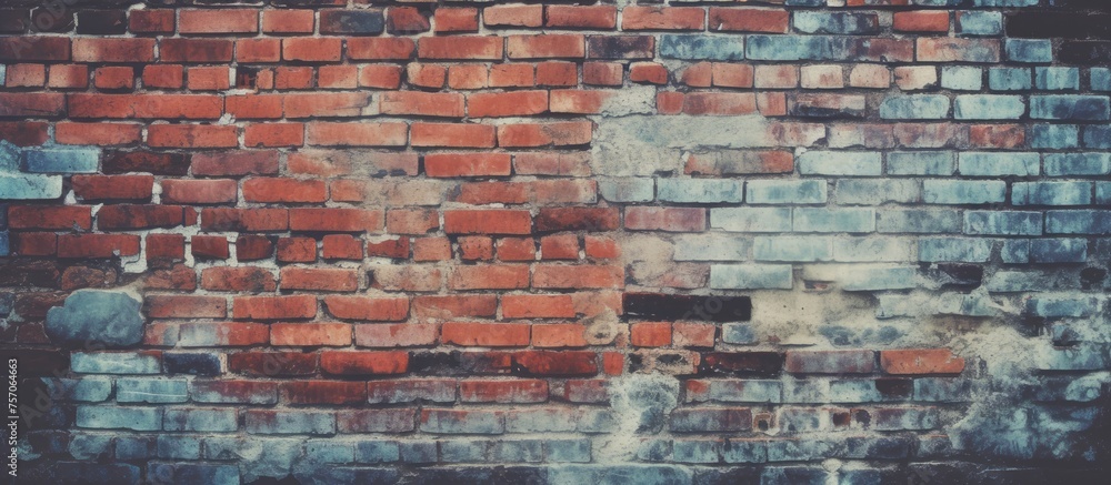 Poster a detailed closeup of a brick wall showcasing the intricate pattern and craftsmanship of the brickwo
