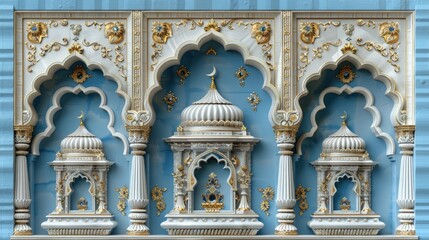 Obraz premium Ramadan Background. Mosque carvings on the walls