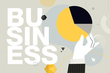 Business concept illustration. Vector illustration of business planning, analytics, analysis, report, market research. Creative concept for web banner, social media banner, business and marketing.