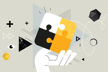 Business concept illustration. Vector illustration of business solutions, marketing, consulting, opportunity, planning. Creative concept for web banner, social media banner, business presentation, mar