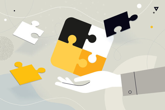 Business concept illustration. Vector illustration of business solutions, marketing, consulting, opportunity, planning. Creative concept for web banner, social media banner, business, marketing.