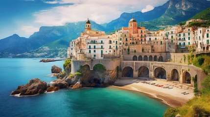 Zelfklevend Fotobehang landmark of Italy on background © Tidarat