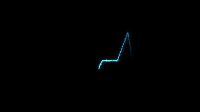 Heartbeat technology concept animation on black background.