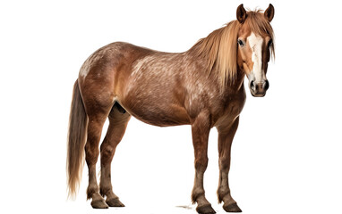 Conveys the horse's silent suffering and longing for comfort. Isolated On PNG OR Transparent Background.