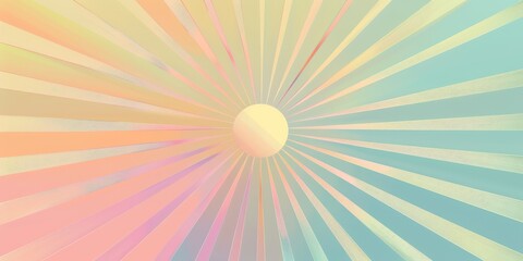 A colorful sun with a rainbow background