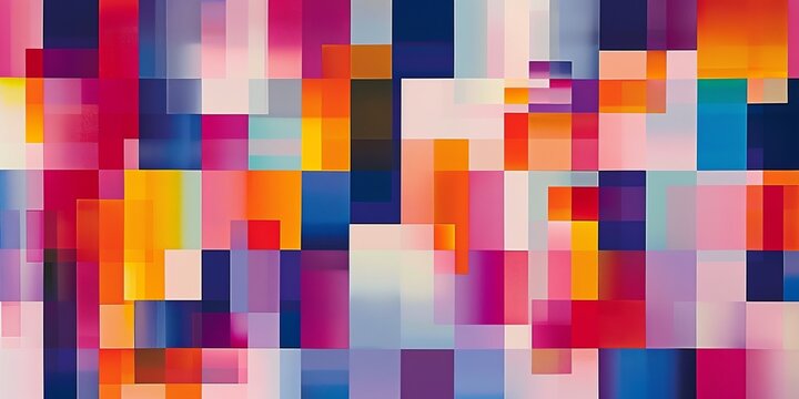 A colorful abstract painting with many different colors and shapes