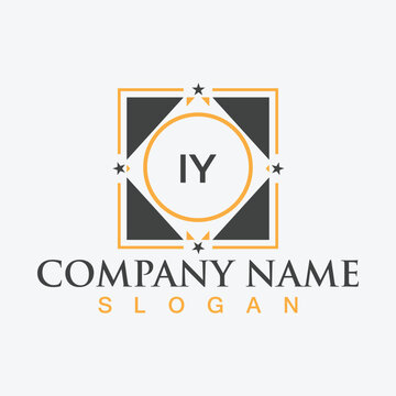 Initial monogram IY letter logo design template