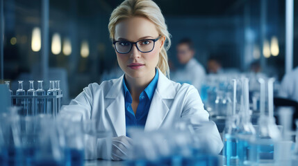 Female medical research doctor working in a laboratory