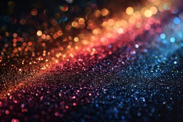 Happy Pride month! Abstract rainbow bokeh glitter lights background. for queers.  Rainbow flag. Lesbian, gay, bisexual and transgender proud of sexual orientation or gender identity.  - obrazy, fototapety, plakaty